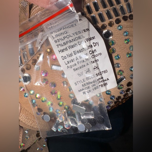 Exquisite Rhinestone Gold Bodysuit - Picture 8 of 8